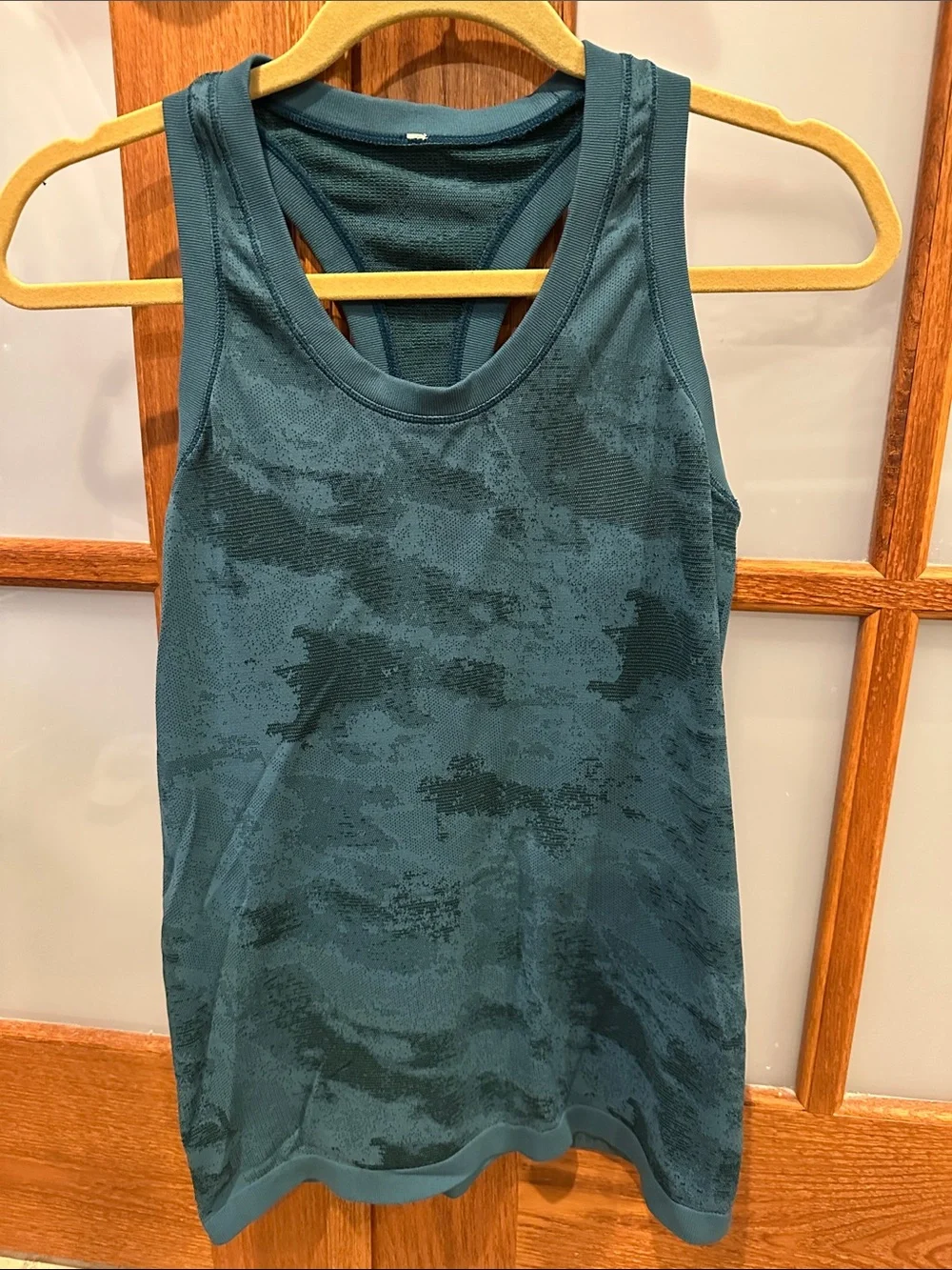 Athleta Dark Teal Camouflage Racerback Tank - Picture 2 of 5